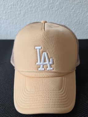 47 Brand Beige and Black Trucker Hat with Urban Outfitters Label